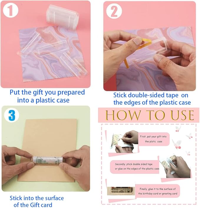 WESAPPINC Clear Chapstick Pouch Plastic Lip Balm Pouches for Gift Cards & Money Cards,Lip Balm Plastic Cover with Adhesive (60PACK)