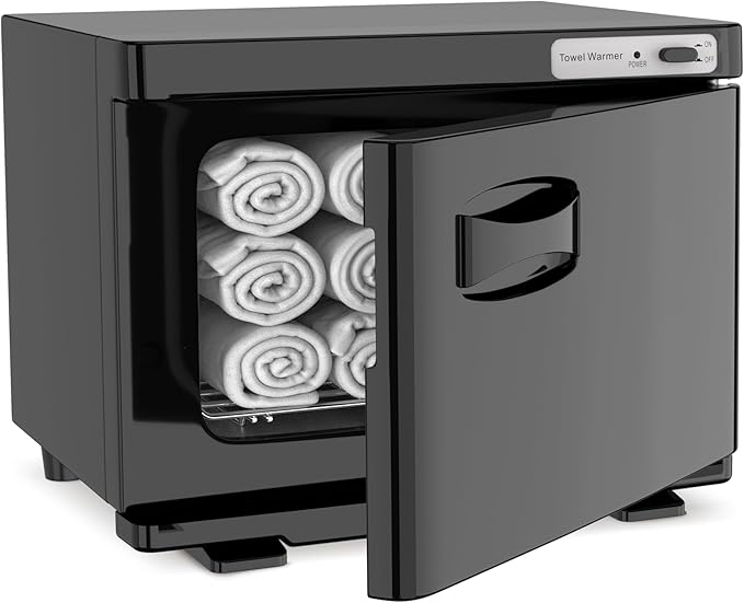 Hot Towel Warmer SalonDepot 8L Capacity Spa Towel Warmer with Compact Design for Salon, Barber Shop, Massage & Facial (Black)