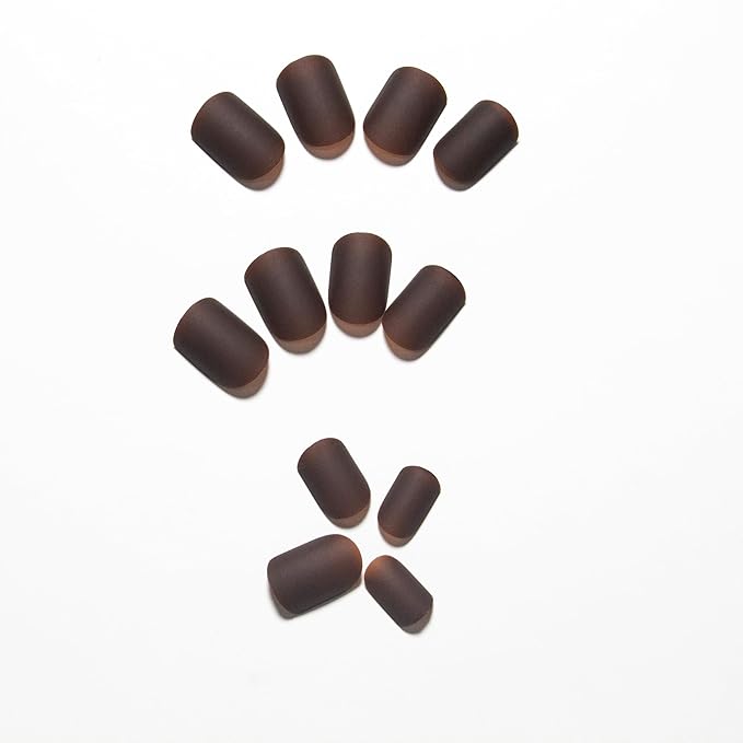 KQueenest Matte Maroon Brown Press on Nails Short Square, Acrylic Nails Press ons Natural Fake Nails Short Coffin Pure Color Soft Gel Glue on Nails for Women Fall Winter in 24 Pcs