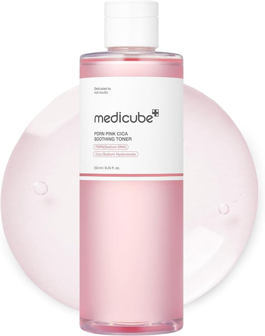 medicube Salmon DNA PDRN Pink CICA Soothing Toner I Pink Glow Toner for Skin Boosting, Soothing and Calming, Uneven Skin Tone, Peptide & Niacinamide, Korean Skin Care (250ml / 8.45 fl. oz.)