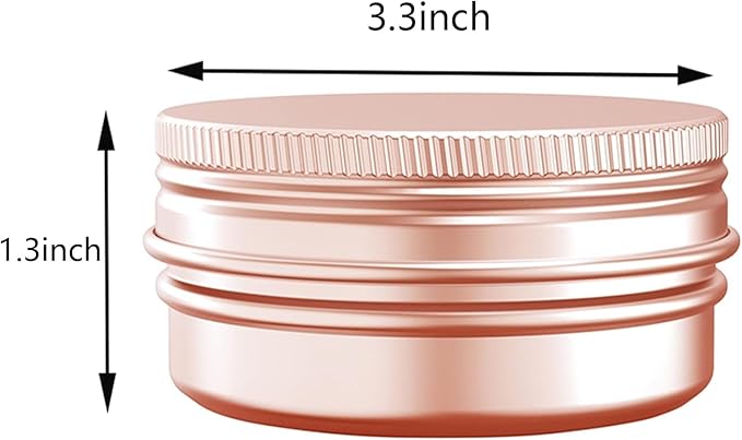4 Ounce Aluminum Tin Jar with Screw Cap 120mL Tin Cans Refillable Containers for Cosmetic, Lip Balm, Cream, Lotion, Balms, Spices, Salve, Rose Gold 20 Pcs