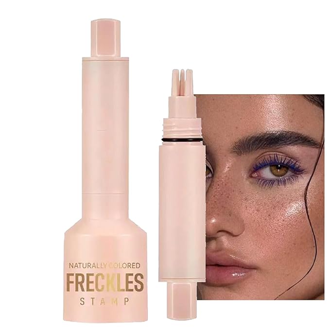 Freckle Stamp with 5 Point Precision Stamp Head, Natural Looking Faux Freckle Stamp Waterproof Fake Freckle Stamp Pen, High Pigment Long-Lasting Lifelike Sunkissed Pencil Tool Makeup (04# Espresso)