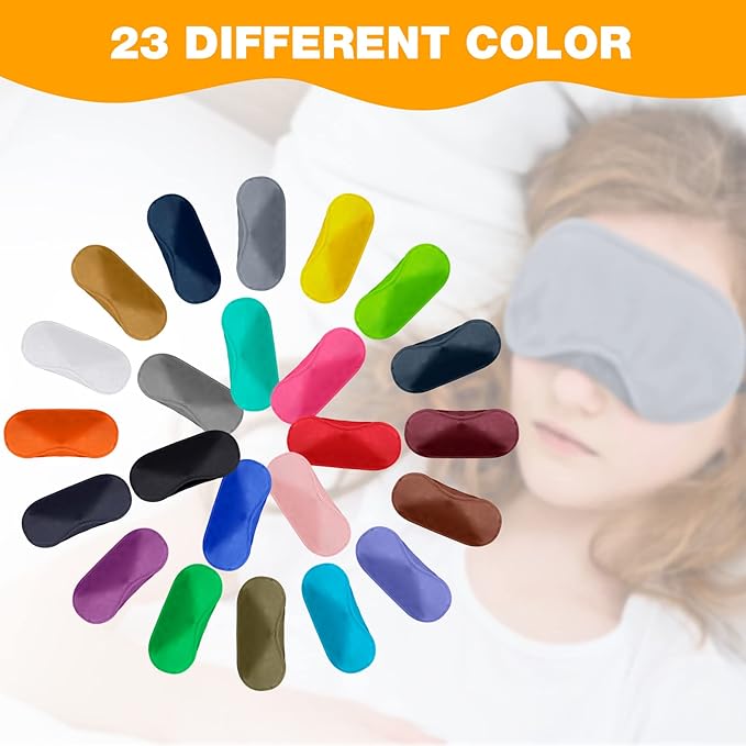 100 Pack Eye Mask Disposable Blindfolds for Games with Nose Pad Soft Eye Cover Party Pack Sleep Mask for Women Men Kids(Multi Color)