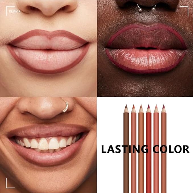 6-Color Velvet Matte Lipstick Pencils Pack for Lips Makeup, Ultra Smooth Creamy Hydrating, Long-Lasting High lmpact Color Soft Finish, Moisturized Lips (6Pcs Matte Lip pencils Set-C, Pack of 1)