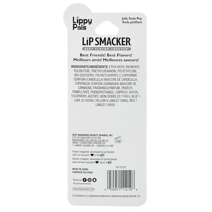 Lip Smacker Christmas Holiday Lip Balm Reindeer Lippy Pal, Flavored Moisturizing & Smoothing Soft Shine Lip Balm, Hydrating & Protecting Fun Tasty Flavors, Cruelty-Free & Vegan - Jolly Soda Pop