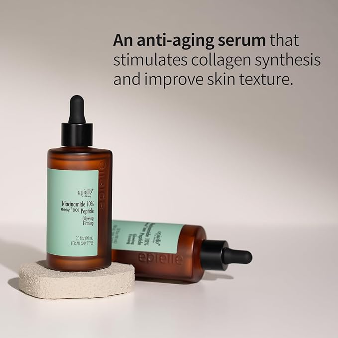 Epielle Complex Niacinamide 10% + Peptides Serum 3 fl.oz, Glowing and Firming Formula for Uneven Tone & Enlarged Pores, Anti-Aging Serum for Face, Korean Skin Care for Glass Skin