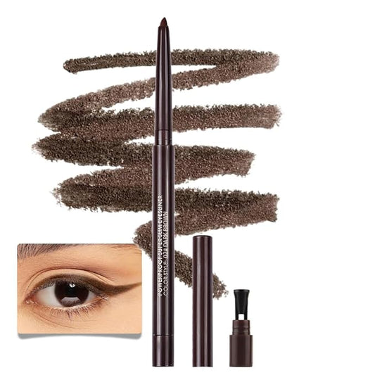 Kaely Dark Brown Gel Eyeliner Pencil, Smooth Eye Liner Waterproof Smudge Proof, Built in Sharpener, Long Lasting Eye Makeup, Vegan & Cruelty-Free, 02