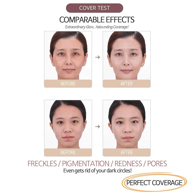 MIBA Ion Calcium Foundation Double Cushion RX 25 g / 0.88 oz Big Cushion SEASON2 Long Lasting Effect for Dewy Skin. Skin moisturizing. Skin tightening relief. Fine coverage. Smooth adhesion (No 23)