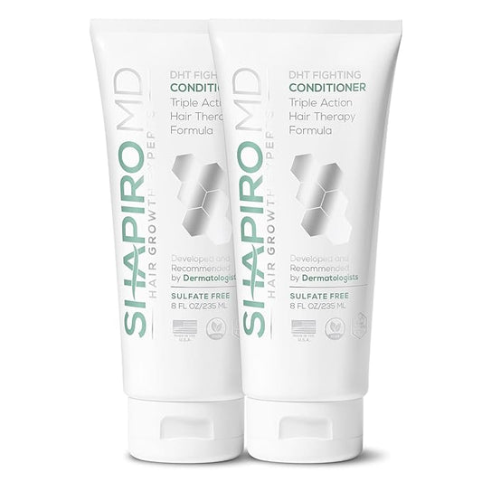 Shapiro MD Hair Growth Experts Hair Loss Conditioner, DHT Fighting Vegan Formula for Thinning Hair Developed by Dermatologists, Healthier and Thicker Looking Hair - 2 Month Supply