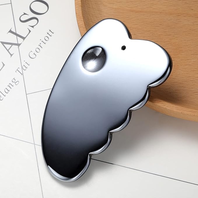 HOTACE Terahertz Energy Stone Gua Sha Scraper Tools Lymphatic Drainage Massager Facial Beauty Tools-Horn Shape