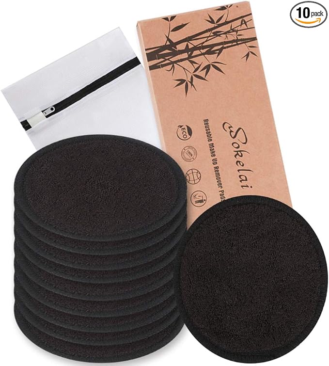 Reusable makeup remover pads black