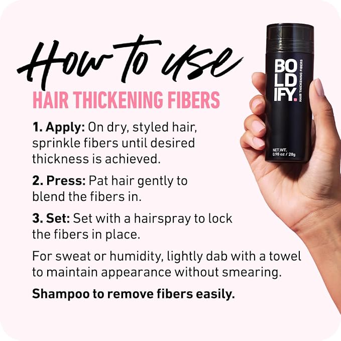 BOLDIFY Hair Fibers (2 x 56g) - Fill In Thinning and Fine Hair for an Instantly Fuller, Thicker Look - 14 Shades for Women & Men - Medium Brown