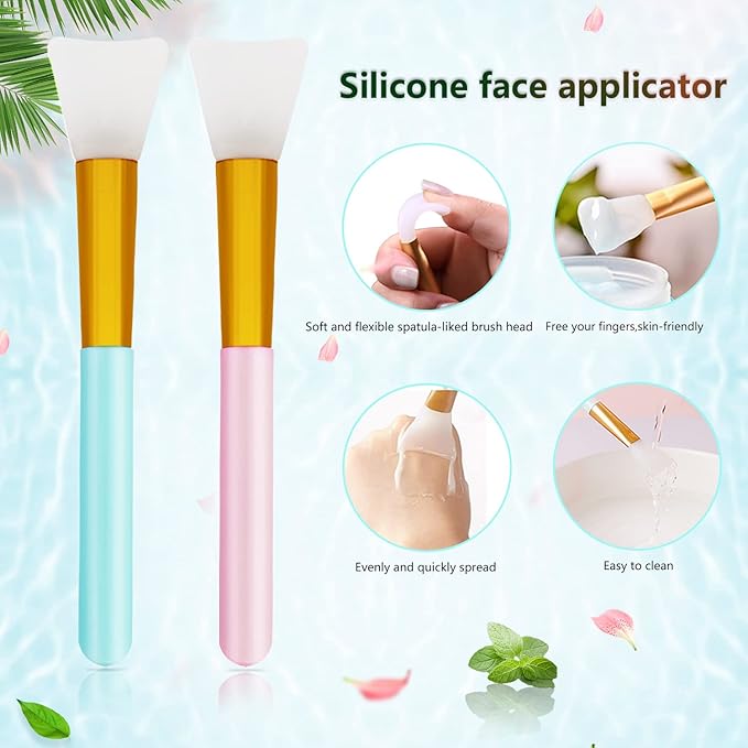 6 PCS Silicone Face Scrubber Brush Set, 2pcs Lip Scrub Brush, 2PCS Face Cleansing Brush Silicone Face Exfoliator Tool, 2pcs Facial Applicator Brush for Women Men