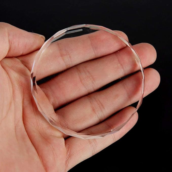 Nail Art Palette, Lipstick Palette, Transparent Glass Nail Art Palette Paint Drawing Color Pigment Dish Manicure DIY Tool(Round Glass)