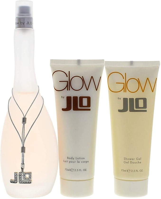 Jennifer Lopez Glow 3 Pc. Gift Set (Eau De Toilette Spray 3.4 Oz + Body Lotion 2.5 Oz + Shower Gel 2.5 Oz) for Women By Jennifer Lopez, 36 Fl Oz
