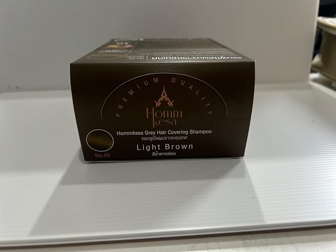 Grey Hair Covering Shampoo (6 Packet) – Premium 3-in-1 Hair Dye Shampoo For Grey Hair (Light Brown)