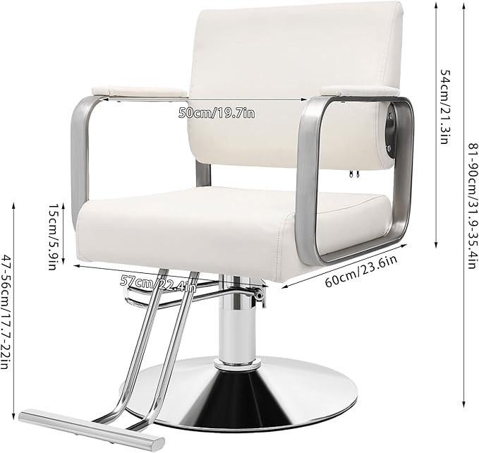 Barber Chair Salon Chair for Hair Stylist Hair Chair for Barbershop Home Height Adjustable & 360° Swivel Styling Salon Chairs Spa Beauty Salon Equipment, Max Load Weight 440Lbs