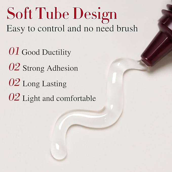 Double Rhythm 0.5 Oz 3D Nail Gel Art Sculpting No Wipe for Designs DIY Nail Art for Drawing, Molding,and Decoration (Clear Rhinestone Glue)