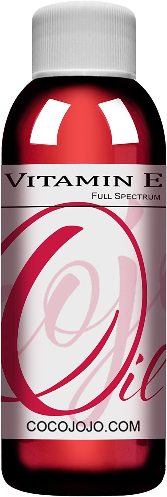 cocojojo Vitamin E Oil for Skin, Organic Vitamin E Oil for Hair, Face, Liquid Vitamin E, Vitamin E Body Oil, 100% Pure Natural Cold Pressed Unrefined, Moisturizes & Nourishes, Non GMO - 4 Oz