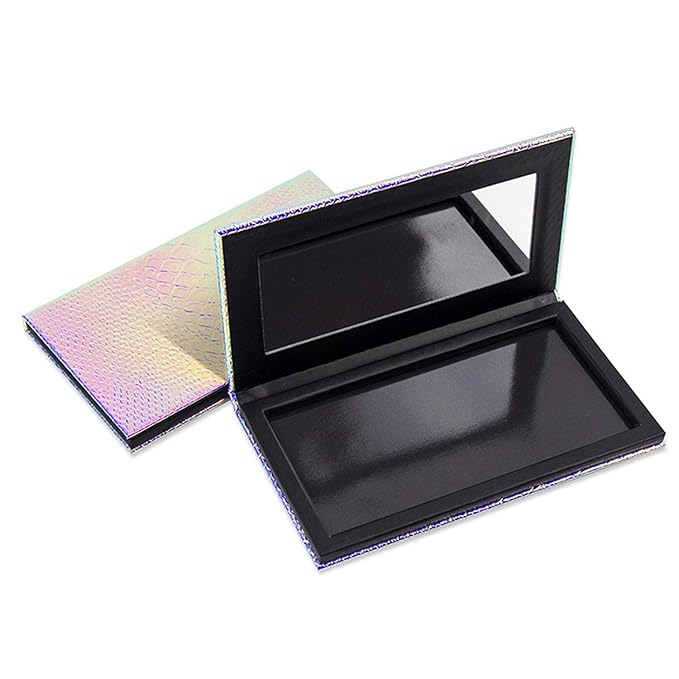 Makeup Palette With Mirror, Empty Eyeshadow Makeup Box Cosmetics Palette Fish Scale DIY Storage Tray Box Holder