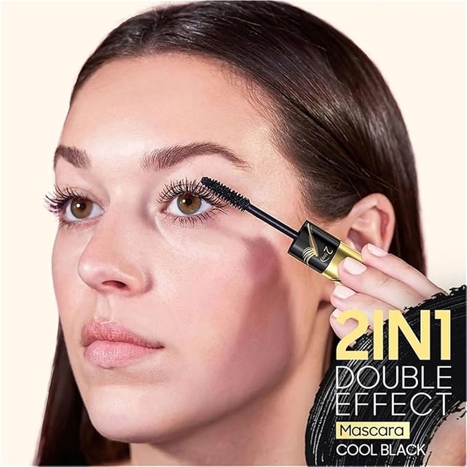 Tubing Mascara Instant Extensions - Black 2-1 Curling Eyelashes and No Clumping, Waterproof Mascara for Volumizing and Lengthening, Create Natural Eye Makeup (0.28 fl. oz)