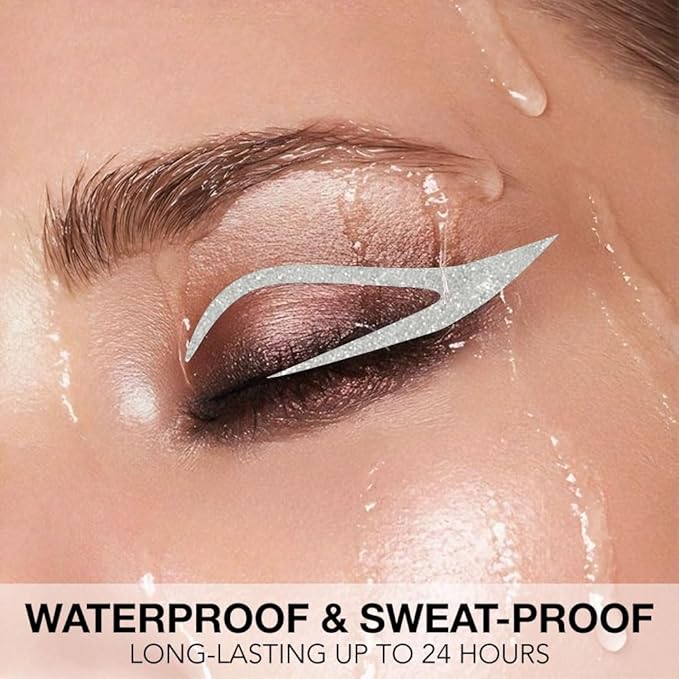 Silver Shimmer Gel Eyeliner Pencil, Multi-Use Waterline Eyeliner with Sharpener, Sharpenable Eye Liner Waterproof Smudge Proof, High Pigmented Eye Makeup Liners, Vegan & Cruelty-Free 07