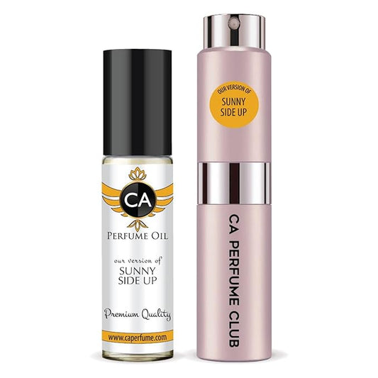 CA Perfume Duo Impression of Sunny Side Up For Women Perfume Layering Set Long Lasting Travel Size EDP + Body Oil Roll-On Bottle 0.27 Fl Oz+0.33 Fl Oz