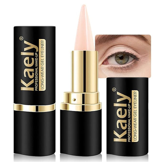 evpct Warm Pink Long Wear Gel Eyeliner Pencils for Women, Light Nude Eye Liner Pencil Pen Natural Makeup Glide Smooth, Eye Liner Waterproof Smudge Proof, Cream Eyeliner Lipstick Set delineador de ojos