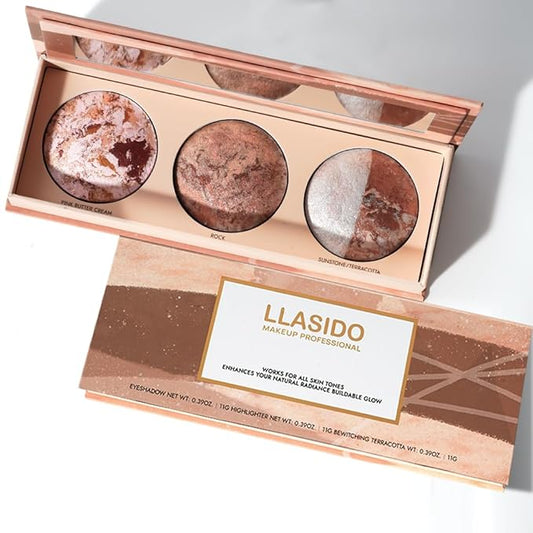 Best Baked Palette, Pink Butter Cream, rock, Sunstone Terracotta, and 7 color Eyeshadows - Travel-Friendly, Multi-Use Powder for Eye, Long-lasting Wear, Travel Makeup with Mirror Cruelty Free