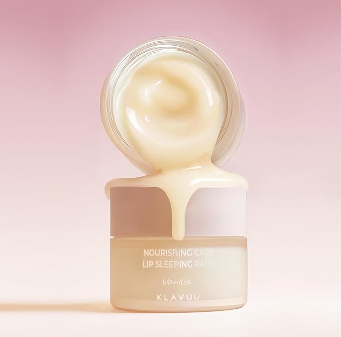 Klavuu Lip Mask Sleeping Pack (0.7oz) – Overnight Deep Hydrating Korean Lip Balm Treatment for Very Dry, Chapped Lips | Lip Lightening & Plumping with Instant Hydration | Gentle Exfoliating (Vanilla)