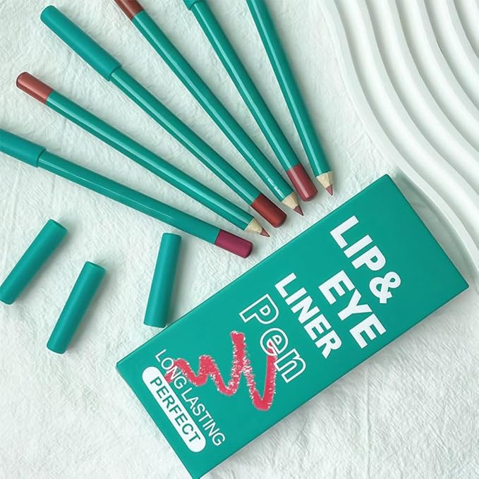 6 Pcs Ultra Silky Lip Liner Lipstick Pencils Set for Shaping & Sculpting Lips, Creamy Matte Velvet Pigmented Crayon (6Pcs-Matte Creamy Smoothly-A, Pack of 1)