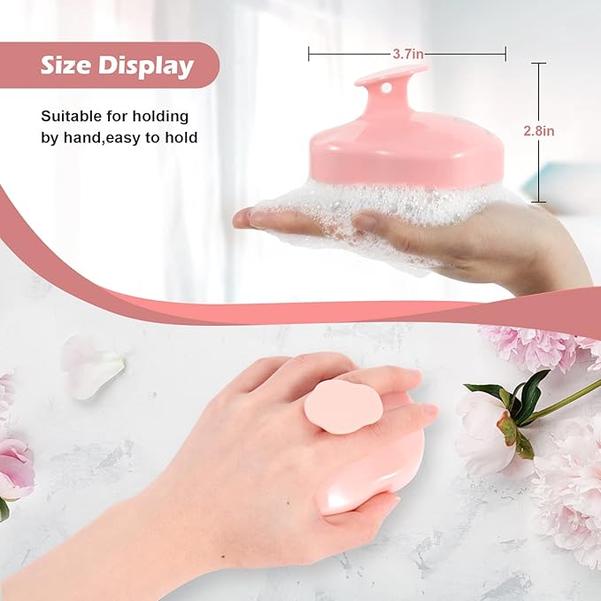 URTHEONE Hair Scalp Massager Shampoo Brush,Soft Silicone Hair Brush for Wet Dry Oily Curly Straight Thick Thin Rough Long Short Natural Men Women Kids Pets Hair Care Tools(Salmon Pink)