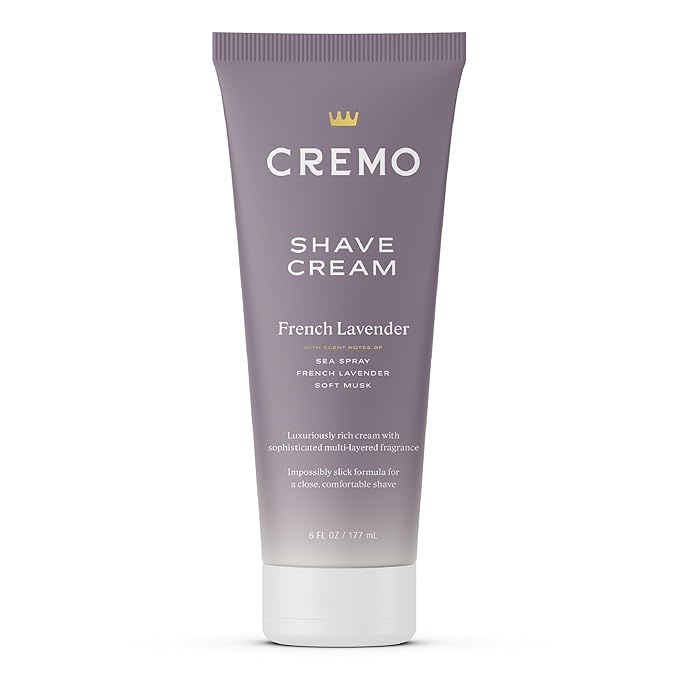 Cremo French Lavender Moisturizing Shave Cream, Astonishingly Superior Ultra-Slick Shaving Cream for Women Fights Nicks, Cuts and Razor Burn, 6 Fl Oz