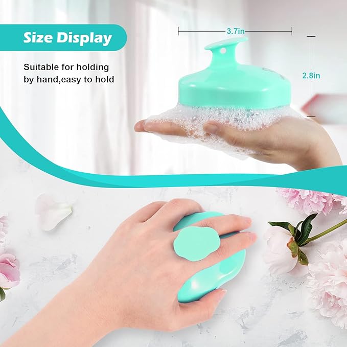 URTHEONE Hair Scalp Massager Shampoo Brush,Soft Silicone Hair Brush for Wet Dry Oily Curly Straight Thick Thin Rough Long Short Natural Men Women Kids Pets Hair Care Tools(Light Green)