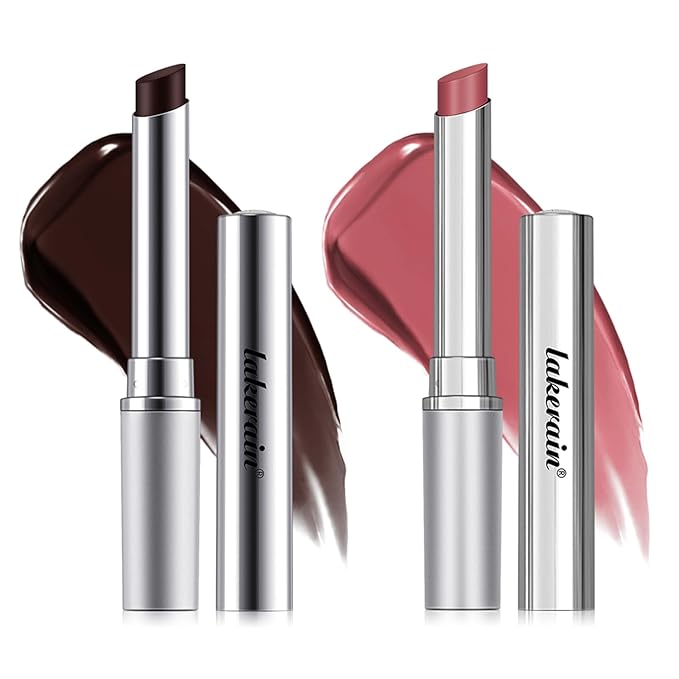 2PCS Honey Lipstick Tinted Lip Balm - Sheer Hydrating Lipstick for All Skin Tones - Moisturizing Lip Color, Nourishing Lip Balm with a Hint of Natural Black Cherry Tint (Black & Pink)