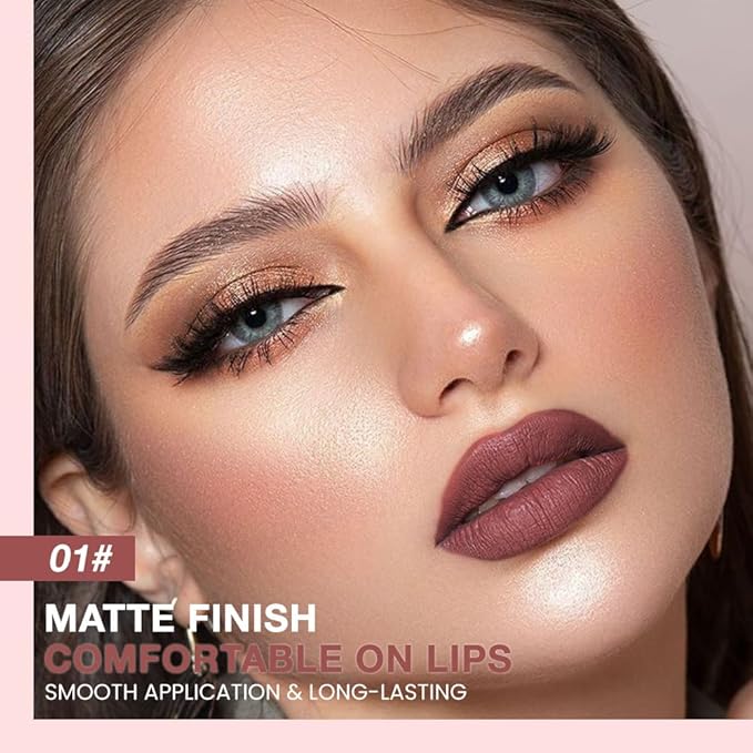 Kaely Matte Velvet Lip Liner Pencils Retractable for Shaping & Sculpting Lips, Dust Red Lip Pencils for Women Long Lasting Waterproof Rich Lip Colors Liner Crayon Lipstick delineador de labios 01