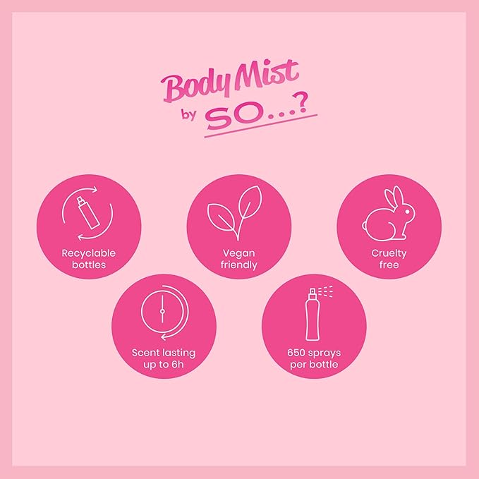 So…? Body Mist Set - Perfumes for Women - Vanilla Perfume, Red Velvet, Cherry Blossom - Scents Lasting 6 Hours - Fragrance Gifts for Women - 3 pcs