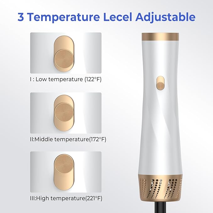 Hair Dryer Brush 5 in 1, Blow Dryer Brush Set with Air Curler Wrap Hair Styler, Negative Ionic Blow Dry Brush, Detachable Hair Tool for Curling, Volumizer,Straightener,Drying