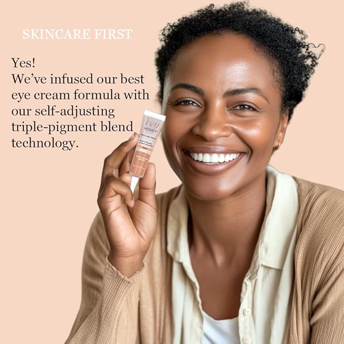 Hey Honey Skincare Trick & Treat Active Honey & Propolis Full Coverage Concealer | For Acne & Blemishes, Dark Spots, Around The Eye Dark Circles & Discoloration | Deep Tone | 0.5 Oz.