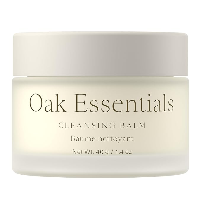 Oak Essentials Cleansing Balm | Makeup Remover Face Cleanser with Avocado Oil, Juniper & Safflower Seed Oil, 1.4 Oz