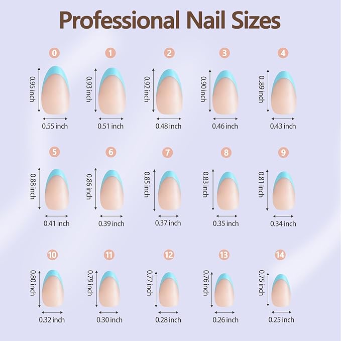 Misssix French Gel Nail Tips, 150Pcs French Tip Press on Nails Medium Almond, No Need to File Tips Pre-lasting, Fake Nails for Nail Art DIY 15 Sizes