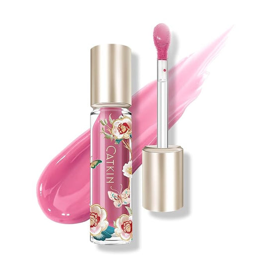 CATKIN Lip Plumper Gloss, Tinted Lip Serum with Hyaluronic Acid & Jojoba Oil, Non-sticky Volumizing Hydrating Formula for a High Shine Maximum 3D Look, Plump & Soft Lips 0.12 Fl Oz-C10 Amethyst Planet