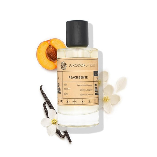 Peach Sense Perfume for Men & Women, Inspired by T. F Bitter Peach, 2-Piece Combo of 100 ml Fragrance Spray Bottle and 10 ml Alcohol-Free Roll-On Perfume Oil, Vegan, Paraben-Free, Unisex