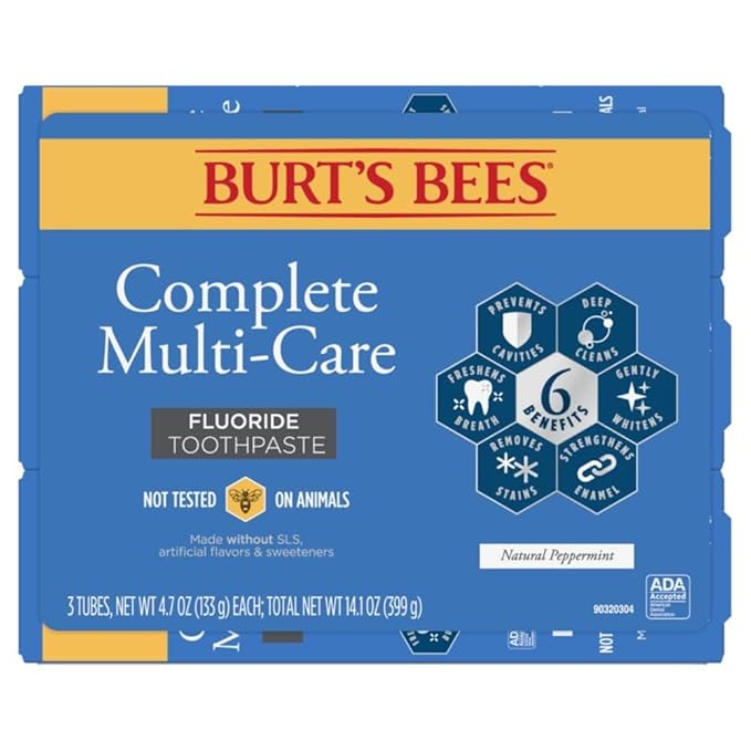 Burt's Bees Toothpaste Complete Multi Care, 4.7 oz, Pack of 3