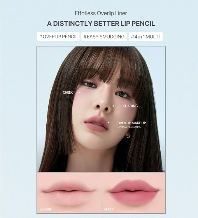 Heart Percent Dote On Mood Lip Pencil, Long-Lasting Creamy Lip Crayon Smooth Color Liner Retractable Lipstick Pencil 0.8g, #17. Taupe Beige