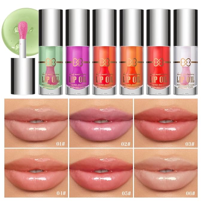 Nourishing Lip Oil, Deep Moisturizing Lip Balm Liquid, Non-Sticky High Shine Lip Gloss, Hydrating Lip Tint for Soft, Smooth, Healthy-Looking Lips, Lightweight Glossy Lip Care for Daily Use-1#