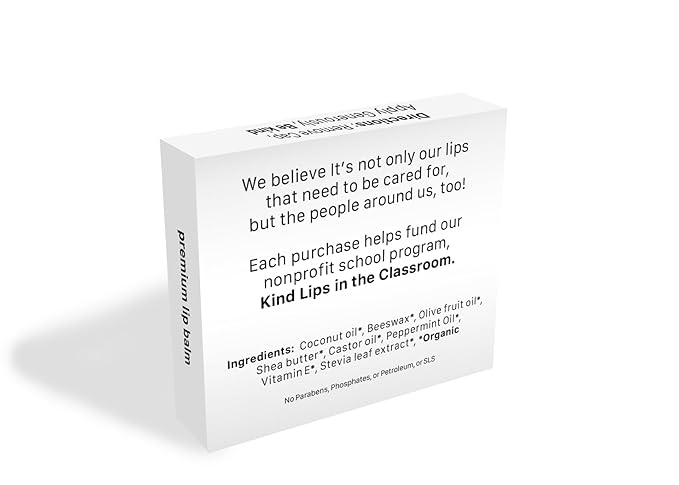 Kind Lips Sweet Mint Lip Balm 5-Pack - USDA Organic, Natural Chapstick Alternative for Dry Lips | Gluten-Free, Cruelty-Free