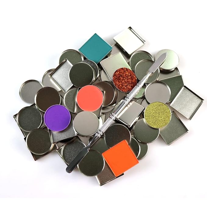 50 Pcs Empty Metal Pans, Makeup Palette Pans