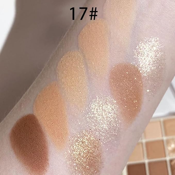 Eyeshadow Palette Makeup- 9 Colors Eyeshadow Palette Matte Shimmer Korean Natural Eye Shadow palettes Highly Pigmented Naturing-Looking Long Lasting (17#)