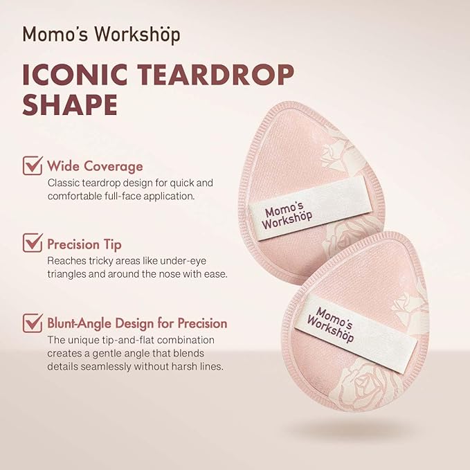 Makeup Sponge, Rubycell, Egg Shape, Foundation Sponges with Glossy PU Leather, for Liquid/Sheer Foundations, Cosmetic Puff, Medium Bounce,Travel Friendly & Reusable,2pcs & Storage Case